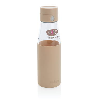 Ukiyo glazen hydratatie-trackingfles met sleeve