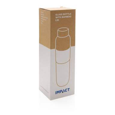 Impact borosilicaat glazen fles met bamboe deksel