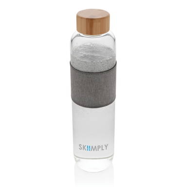 Impact borosilicaat glazen fles met bamboe deksel