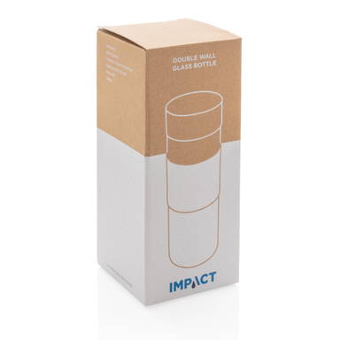 Impact dubbelwandige borosilicaat glazen drinkfles