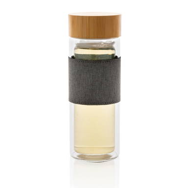 Impact dubbelwandige borosilicaat glazen drinkfles