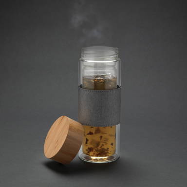 Impact dubbelwandige borosilicaat glazen drinkfles