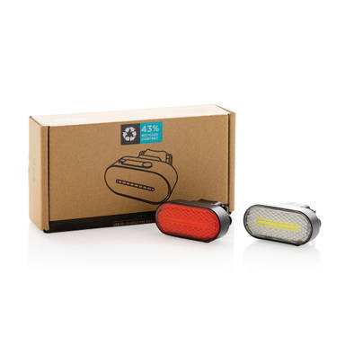 Lumino RCS rplastic USB-oplaadbare fietslamp set