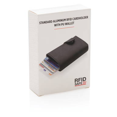 Standaard aluminium RFID kaarthouder met PU portemonnee