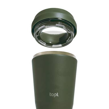 Topl Recycled RVS To Go beker gepatenteerd 360 Lid 354ml