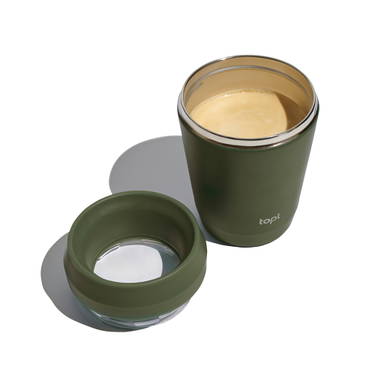 Topl Recycled Staal To Go beker gepatenteerd 360 Lid 235ml