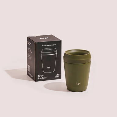 Topl Recycled Staal To Go beker gepatenteerd 360 Lid 235ml
