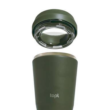 Topl Recycled Staal To Go beker gepatenteerd 360 Lid 235ml