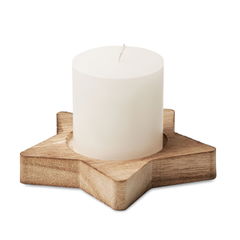 LOTUS Bougie en bois en forme d'étoile