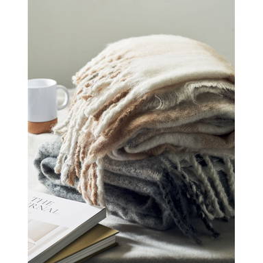 QUET Geruite mohair deken