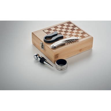 CHESSET Schaakbord wijn set