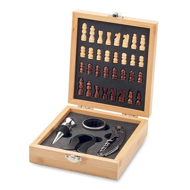 CHESSET Schaakbord wijn set