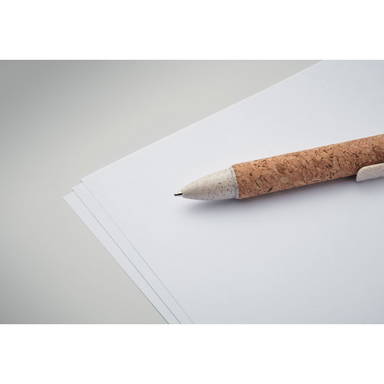 4-Farben-Kugelschreiber mit Kork - Beige