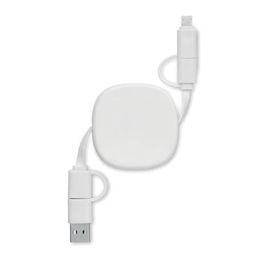 60W uittrekbare oplaadkabel - Wit
