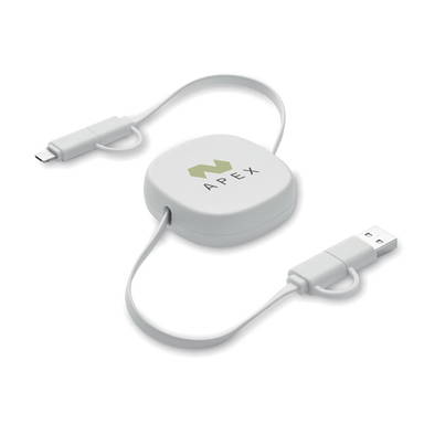 60W uittrekbare oplaadkabel - Wit