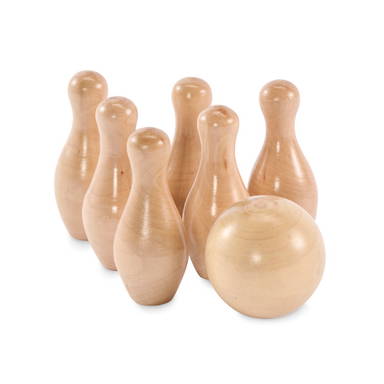 Mini-Bowling-Set aus Kiefernholz - Holz