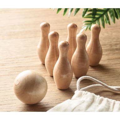 Mini-Bowling-Set aus Kiefernholz - Holz