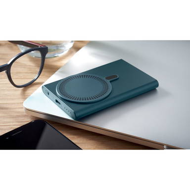 Draadloze oplader powerbank 5.000 mAh - Blauw