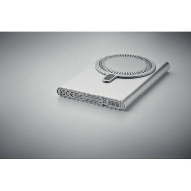 Draadloze oplader powerbank 5.000 mAh - Mat zilver