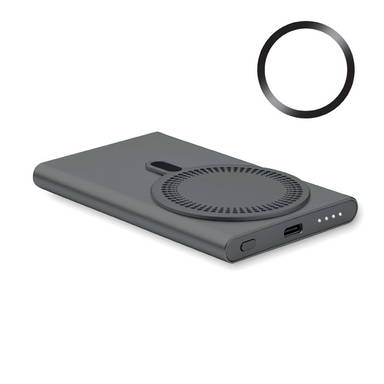 Draadloze oplader powerbank 5.000 mAh - Titanium