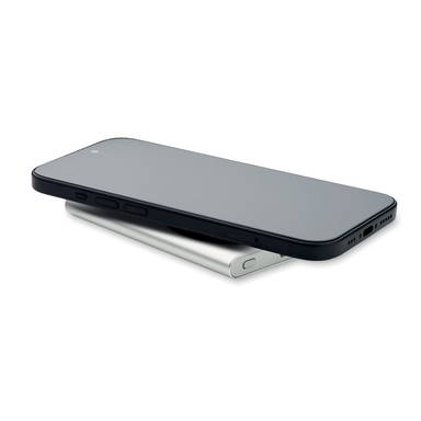Draadloze oplader powerbank 5.000 mAh - Mat zilver