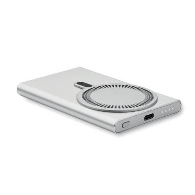 Draadloze oplader powerbank 5.000 mAh - Mat zilver