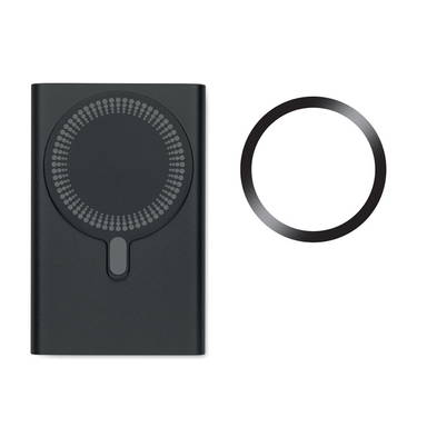 Draadloze oplader powerbank 5.000 mAh - Zwart