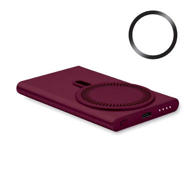 Draadloze oplader powerbank 5.000 mAh - Bordeaux