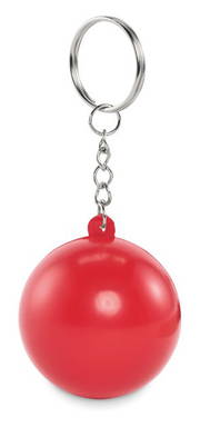 Pelota antiestrés con llavero - Rojo