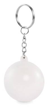 Pelota antiestrés con llavero - Blanco