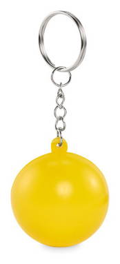 Pelota antiestrés con llavero - Amarillo