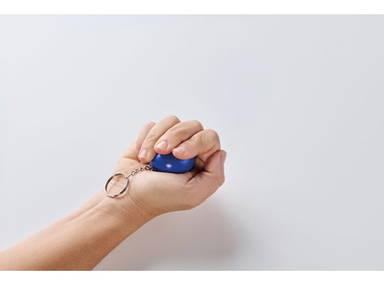 Pelota antiestrés con llavero - Azul
