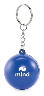 Pelota antiestrés con llavero - Azul