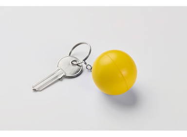 Pelota antiestrés con llavero - Amarillo