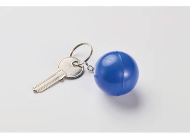 Pelota antiestrés con llavero - Azul