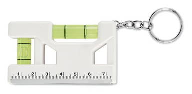Porte-clés niveau à bulle magnétique en ABS - Blanc