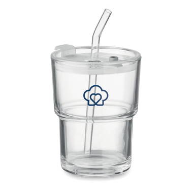 SIP Glazen beker met rietje 400ml