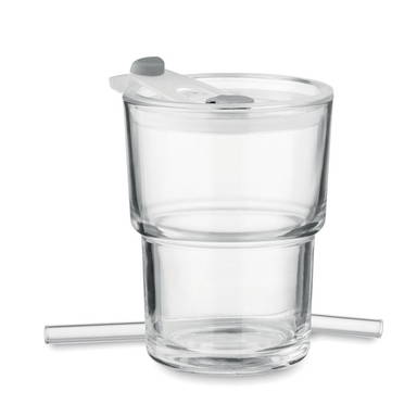 SIP Glazen beker met rietje 400ml
