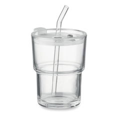 SIP Glasbecher mit Strohhalm 400ml