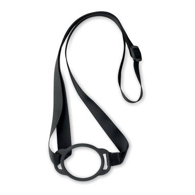 Lanyard met bekerhouder | 20 mm - Zwart