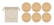 BAYIN SET Set van 6 bamboe onderzetters