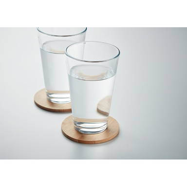 BAYIN SET Set van 6 bamboe onderzetters