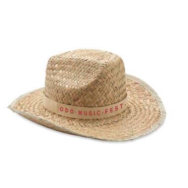 Cowboyhoed van stro - Beige