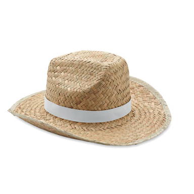 Cowboyhoed van stro - Wit