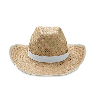 Cowboyhoed van stro - Wit