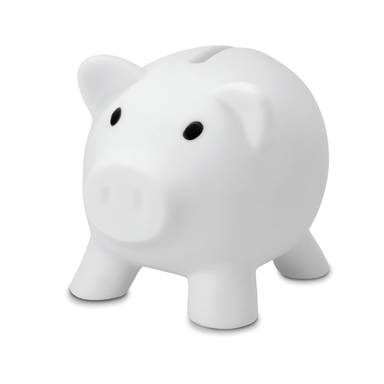 PVC spaarvarken - Wit