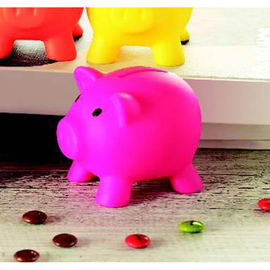 PVC spaarvarken - Fuchsia
