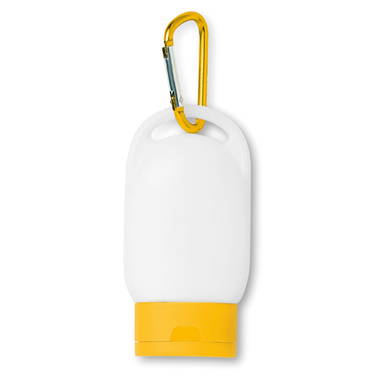 Tube zonnebrandcrème met haak | Factor 25 | 30 ml - Geel