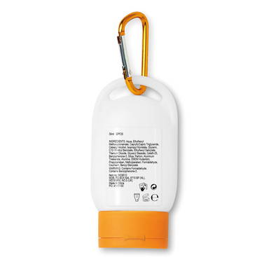 Tube zonnebrandcrème met haak | Factor 25 | 30 ml - Oranje
