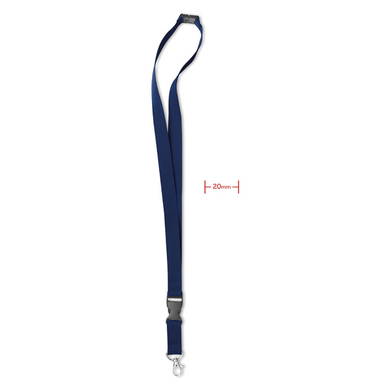Polyester lanyard met veiligheidssluiting en buckle | 20 mm - Blauw